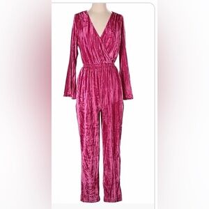 A New Day Pink Velvet Jumpsuit